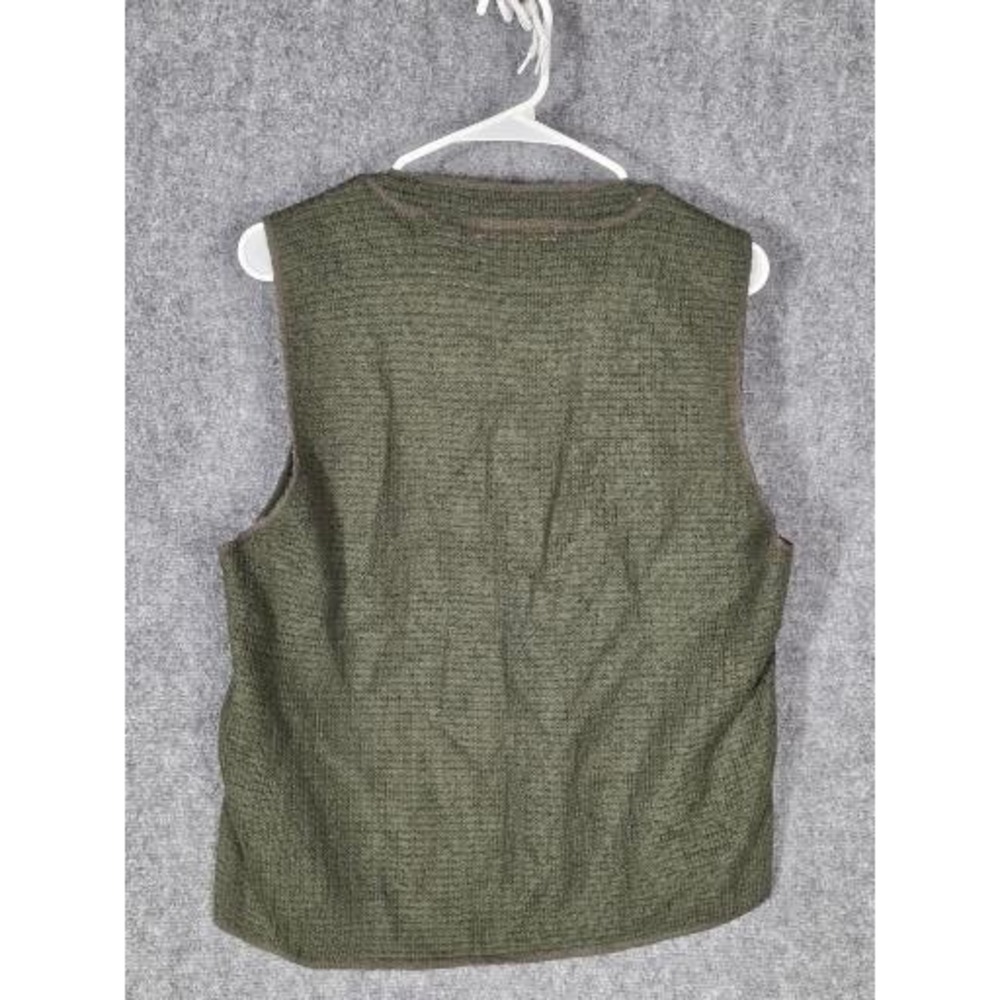 VTG Arlando Women's Green Button Front Knit Vest With Pocket Large Steampunk - Picture 2 of 10